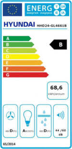 Απορροφητήρα Καμινάδα Hyundai HHD24-GL4661B - Image 5