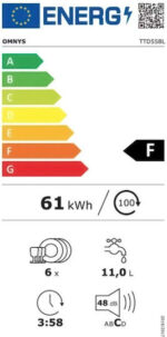 Πλυντήριο Πιάτων Omnys TTD55BL - Image 3